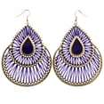 thumbnail image 1 of Mi Amore String Art Dangle-Earrings Purple/Gold-Tone, 1 of 2