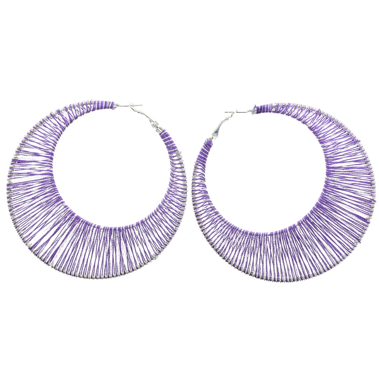 Hoop String Designs Mi Amore String Art Hoop-Earrings Purple/Silver-Tone - Walmart.com