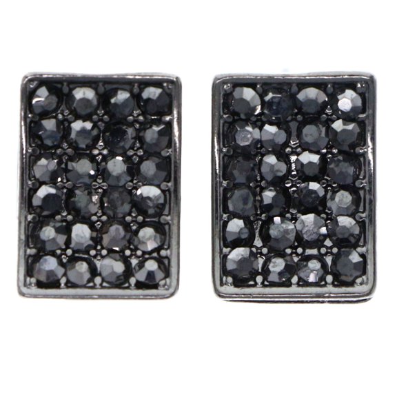 Mi Amore Stud-Earrings Black/Silver-Tone