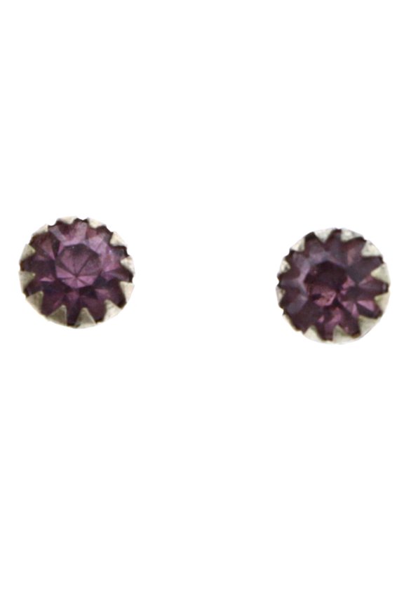 Stud-Earrings Purple/Silver-Tone