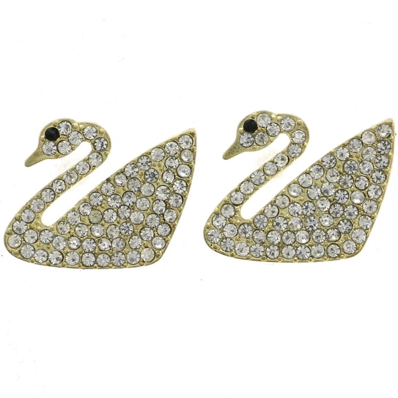 Mi Amore Swan Post-Earrings Gold-Tone