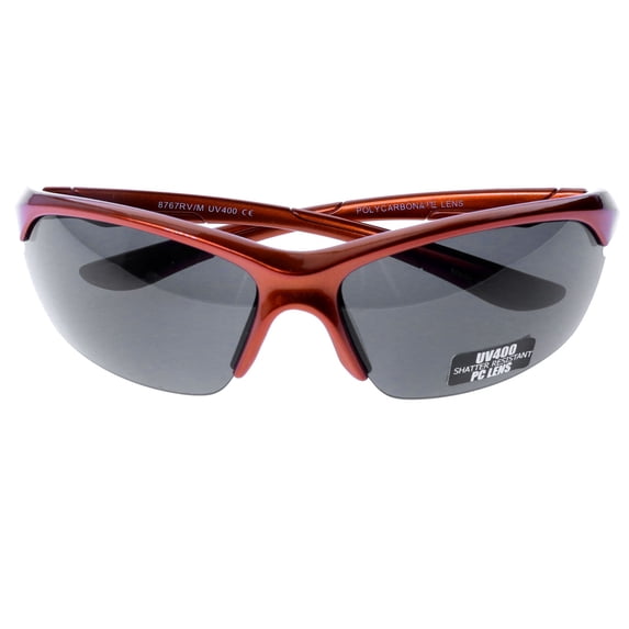 Mi Amore UV protection Shatter resistant Polycarbonate Semi-Rimless-Sunglasses Orange & Black