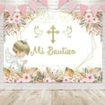 Mi Bautizo Backdrop Boho Baptism God Bless First Holy Communion