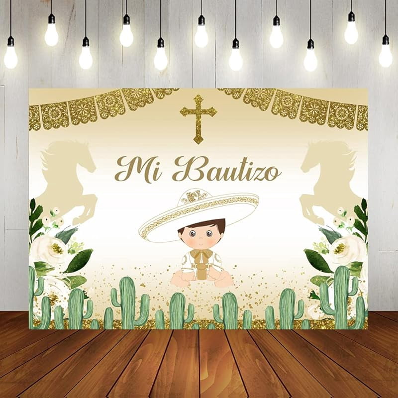 "Mi Bautizo" Baptism Backdrop - 10x8ft Vinyl Photography Background For First Communion