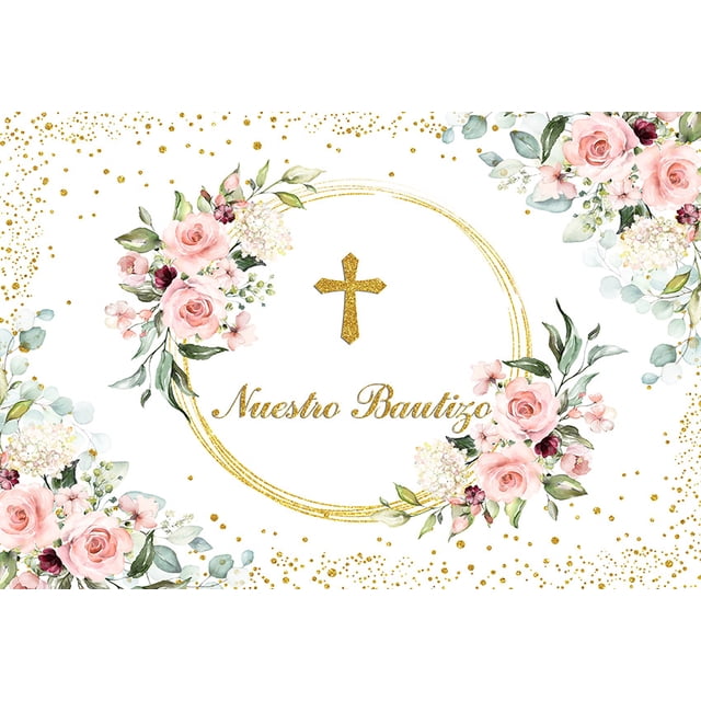 Renaiss 1.8x1.2m La mia prima comunione sfondo per le ragazze sfondo fotografico rosa neonato bambino compleanno Battesimo Party Decor Baby Shower Torta Tabella Banner Photo Props
