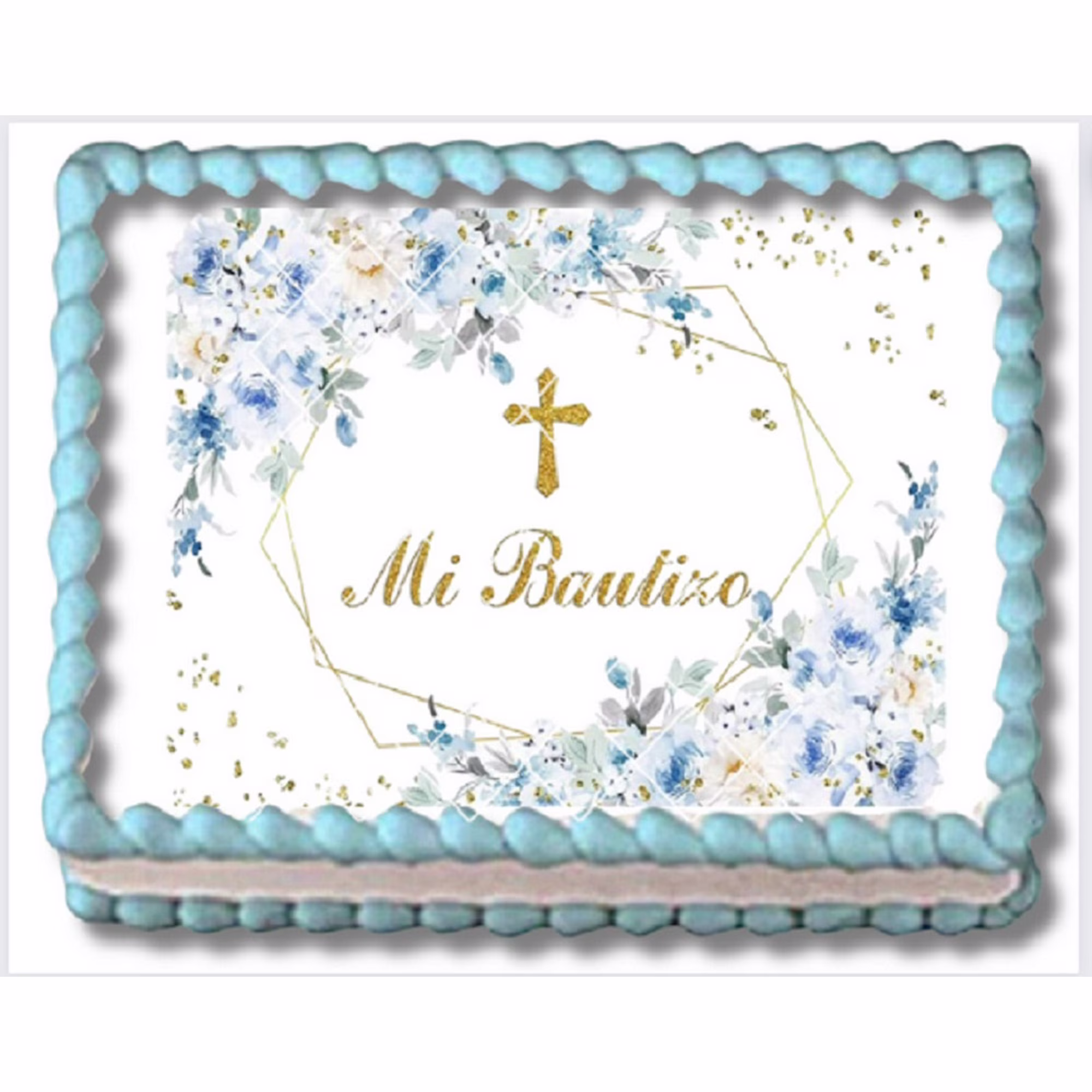 Mi Bautizo Edible Image Cake, Cupcake & Cookie Topper, by Tnct.