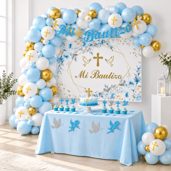 Mi Bautizo Party Decoration Kit for Baptism and First Communion