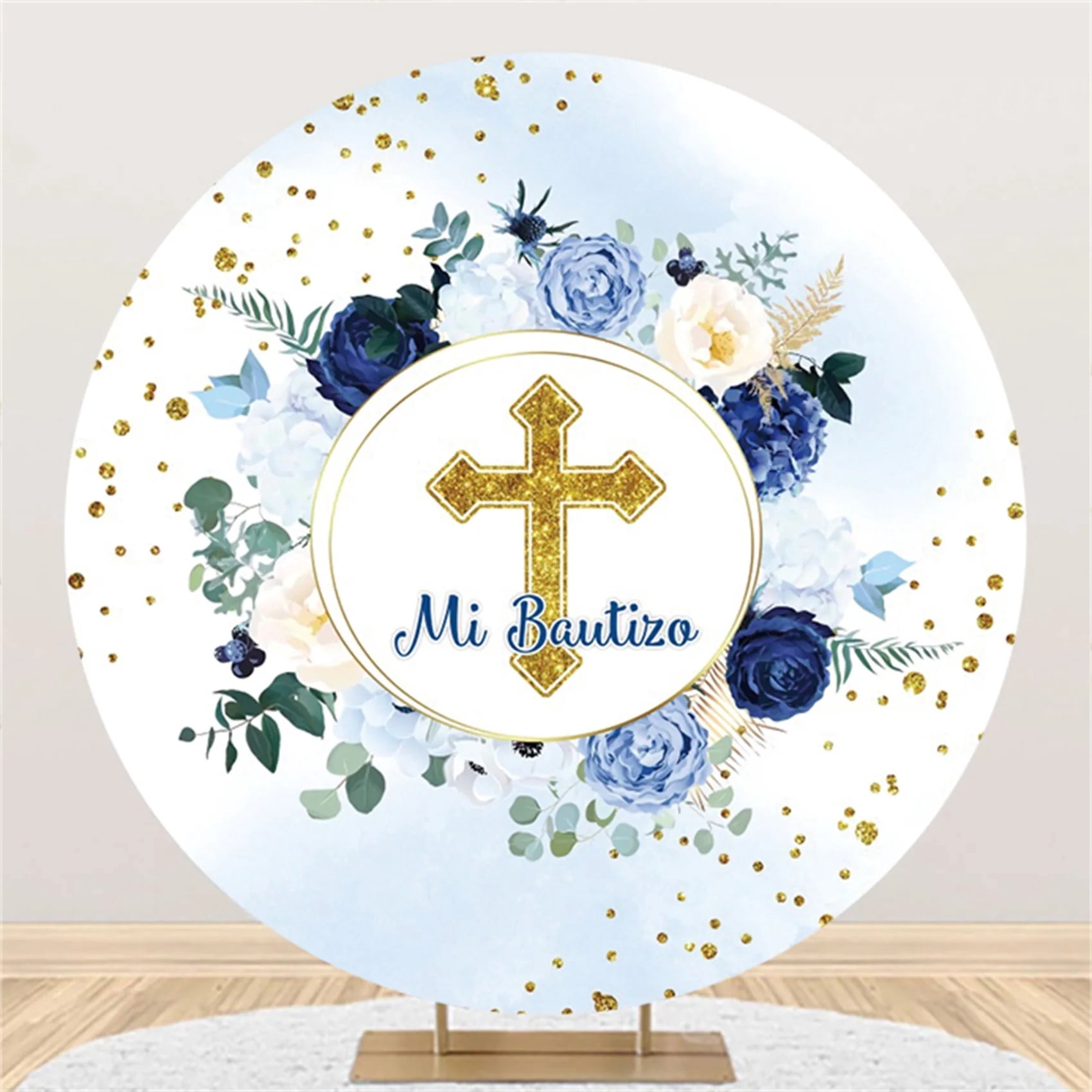 Our Taufe Round Backdrop Cover 2 M | Fotohintergrund Für Taufe, Kommunion, Baby Shower – Mit HD-Druck, Polyester