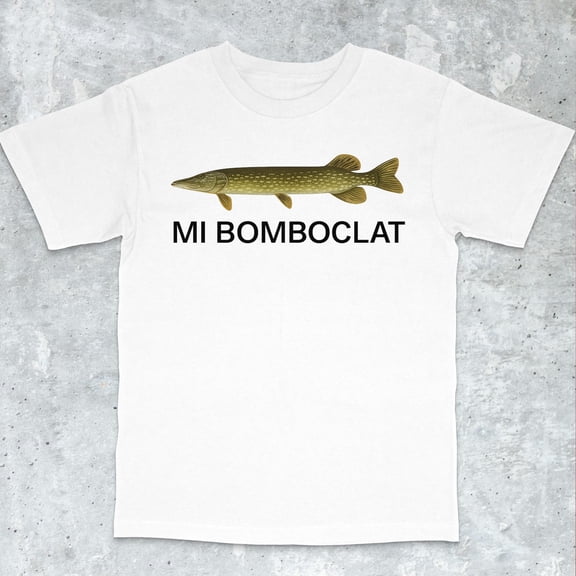 Mi Bomboclat Fish Teal Graphic Tee, Clean Minimal Humor Design, Fun Gift for Men & Women, Unisex Cotton T-Shirt, Sizes S–5XL