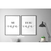 Mi Casa Es Su Casa Minimalist Poster Prints Home Wall Art Set 2, Set 2, Poster Only