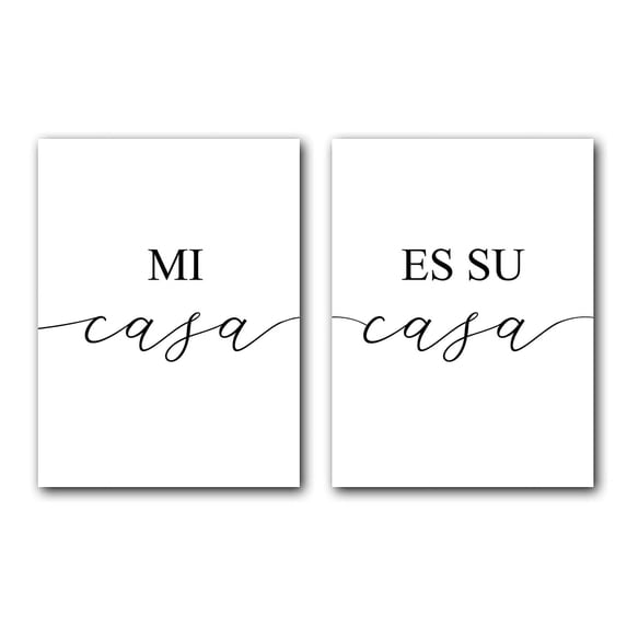 Mi Casa Es Su Casa, Set of 2 Posters, Minimalist Art, Typography Art, Bedroom Wall Decor