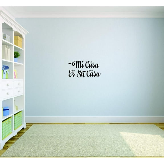 Mi Casa Es Su Casa Vinyl Wall Decal for Home - Heart Family Friends Enter Bless Art Cute Wall Décor Bedroom Living Room Entry - Removable High Tact - Size: 16 In x 40 In