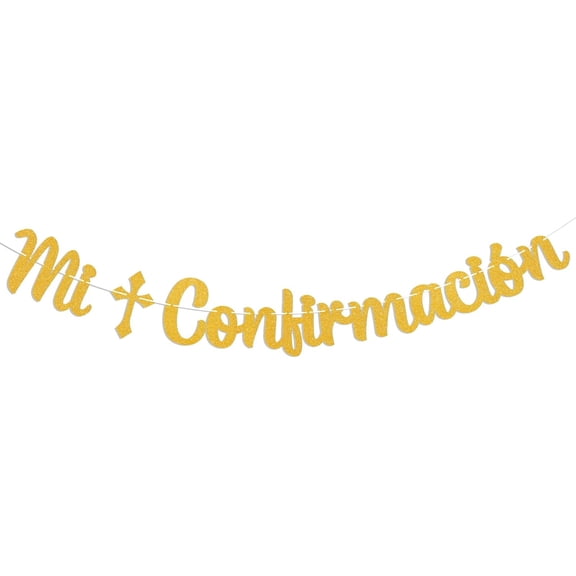 Mi Confirmacin Banner - First Holy Communion Sign, God Bless This Child, Mi Primera Communion Banner, Confirmation Party Decor, Baby Shower, Wedding Baptism Christening Party Decorations