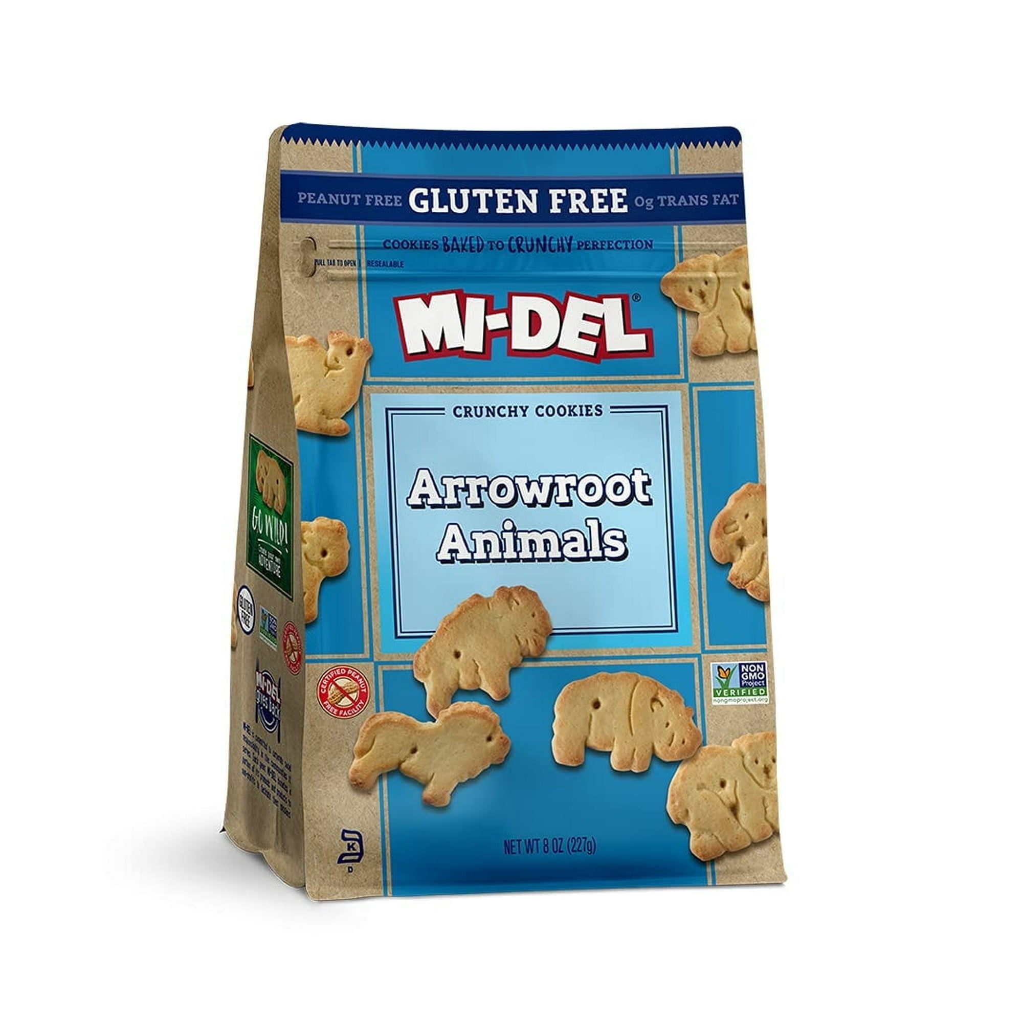 Mi-Del Arrowroot Animal Cookies Gluten Free - 8 oz Pack of 4