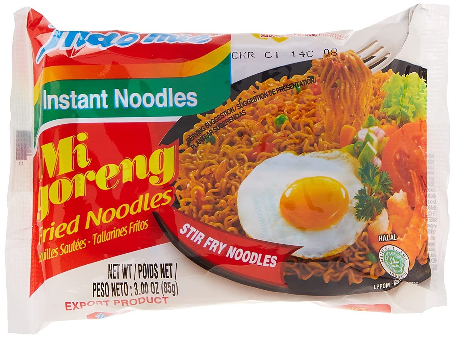 Mi Goreng Instant Stir Fry Noodles, Halal Certified, Original Flavor