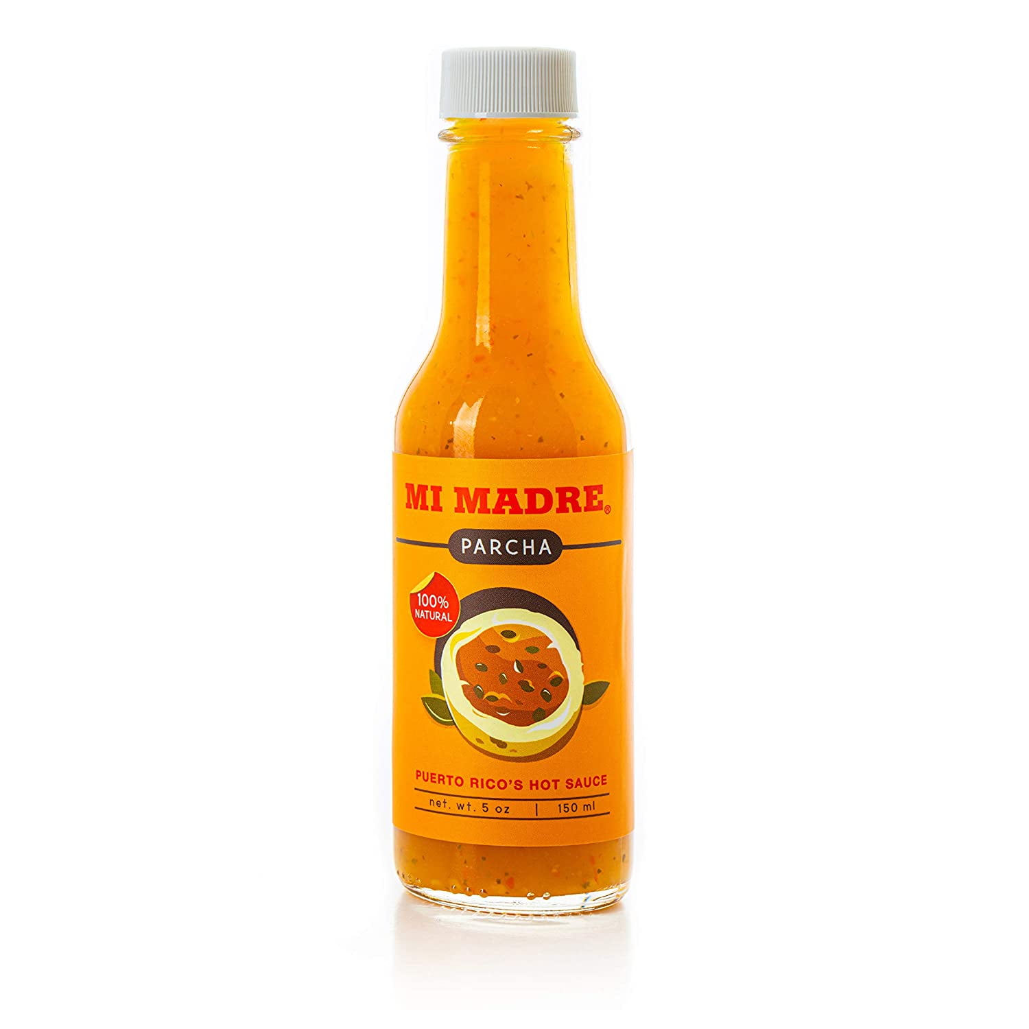Mi Madre Passion Fruit Hot Sauce, Handcrafted in Puerto Rico, 100 Percent Natural, 5 Ounce (Pack of 1)