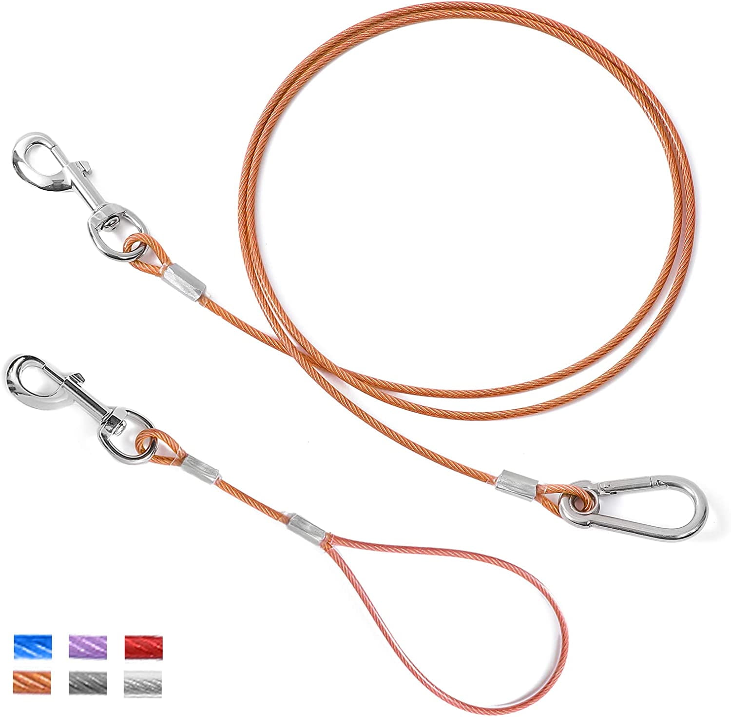 Mi Metty Chew Proof Dog Leash，5FT Cable Lead ,with Detachable Handle