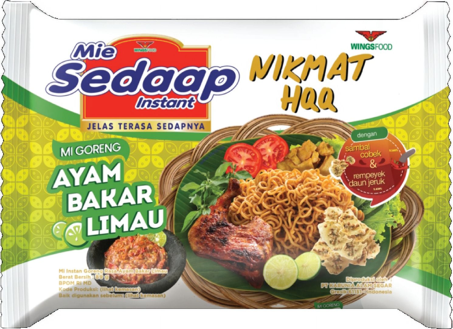 Mi Sedaap - Instant Fried Noodle with Ayam Bakar Limau Flavor 3.13 oz (89 gr) - pack of 40