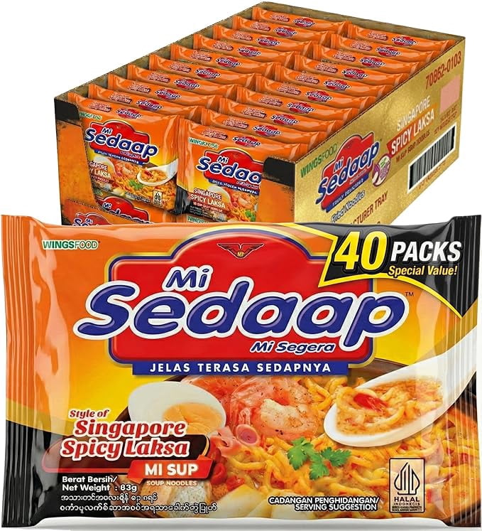 Mi Sedaap Singaporean Laksa Noodle Soup, Halal Certified