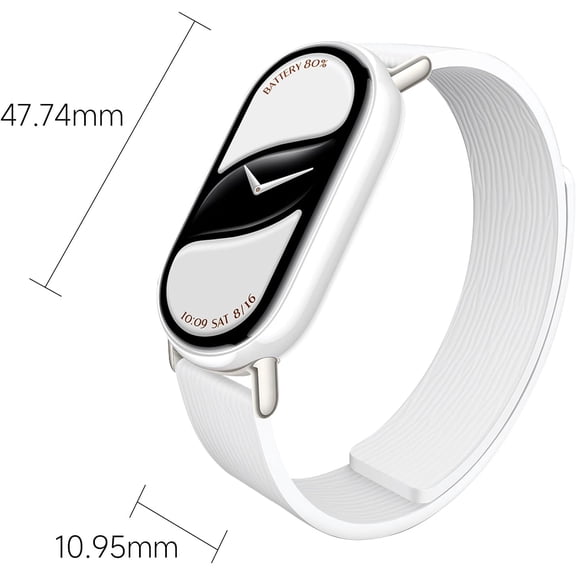 Mi Smart Watch Band 10, 5ATM Waterproof Fitness Step Tracker Sports Digital Smart Watch Health Band for Men Women, 1.72" AMOLED Display, 150+ Sports Modes  Sleep Monitor (Ceramic Edition)