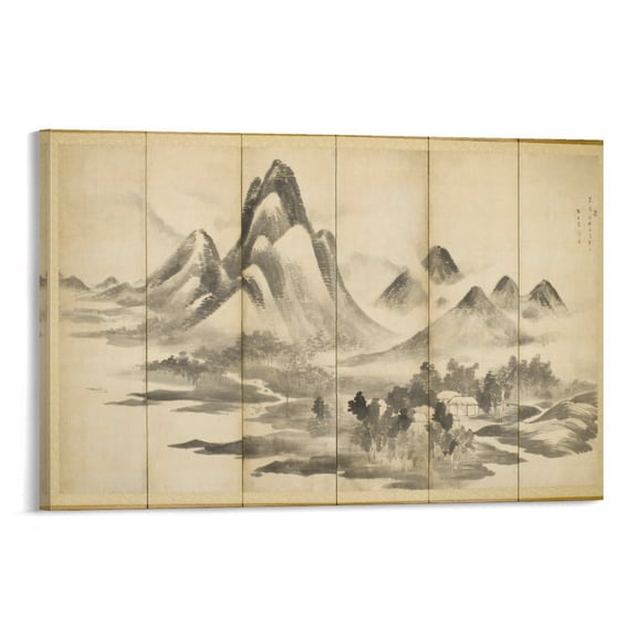 Mi Style Painting Landscapes by Yosa Buson - Painting Poster Canvas Wall Art Poster Decorative Bedroom Modern Home Print Picture Artworks Posters 08x12inch(20x30cm)