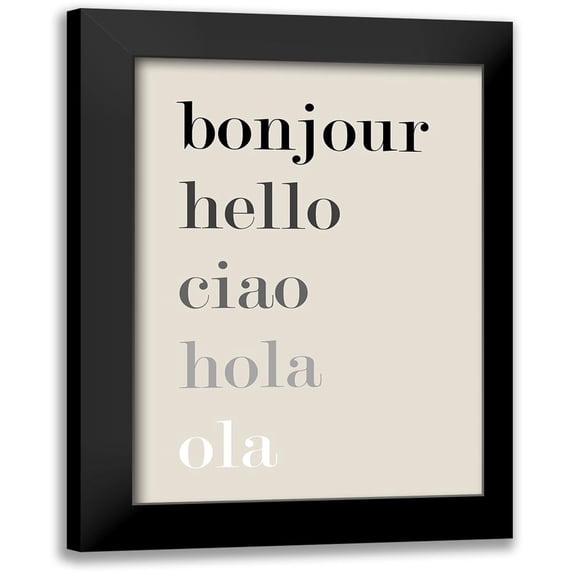 Mi, Suki 14x18 Black Modern Framed Museum Art Print Titled - Bonjour-Hello