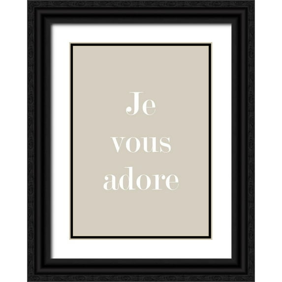 Mi, Suki 14x18 Black Ornate Wood Framed with Double Matting Museum Art Print Titled - Je Vous Adore