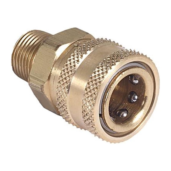 Mi-T-M AW-0017-0007 Pressure Washer Quick Connect Socket, Brass, 3/8 MNPT x 3/8 In. - Quantity 4