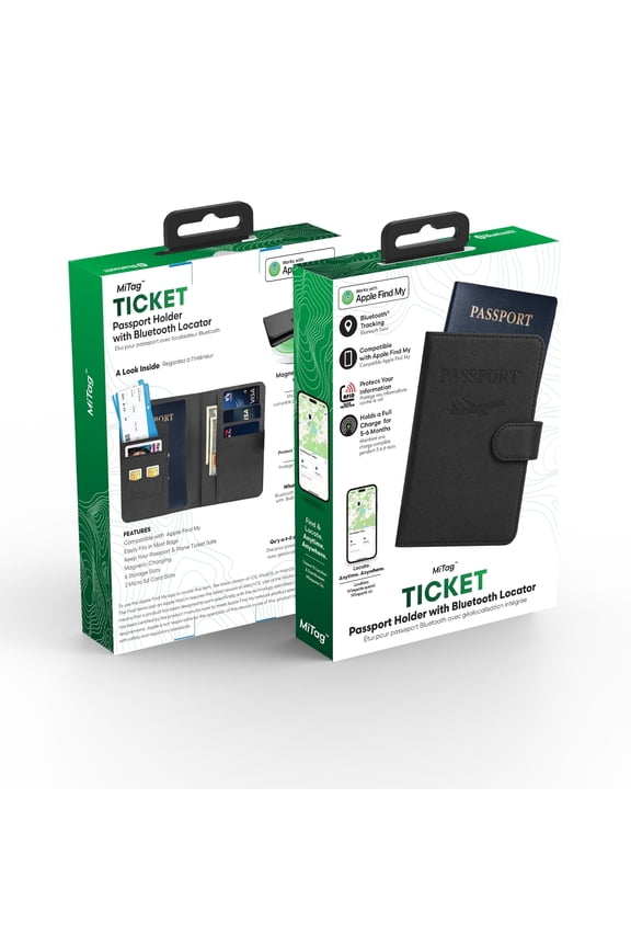 VSC-MF03P-BLK Mi Tag Find My Passport Cover