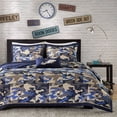 thumbnail image 1 of Mi Zone 3-Piece Blue Reversible Camouflage All Season Quilt Set with Throw Pillow, Twin/Twin XL, 1 of 5