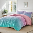 thumbnail image 1 of Mi Zone Full/Queen Comforter Set Shaggy Faux Fur Ultra Soft 3-Piece Ombre Design Warm Bedding Sets Purple, 1 of 11