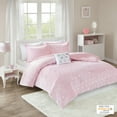 thumbnail image 1 of Mi-Zone Rosalie Metallic Printed Plush Comforter Set Pink/Silver Twin/Twin XL, 1 of 10
