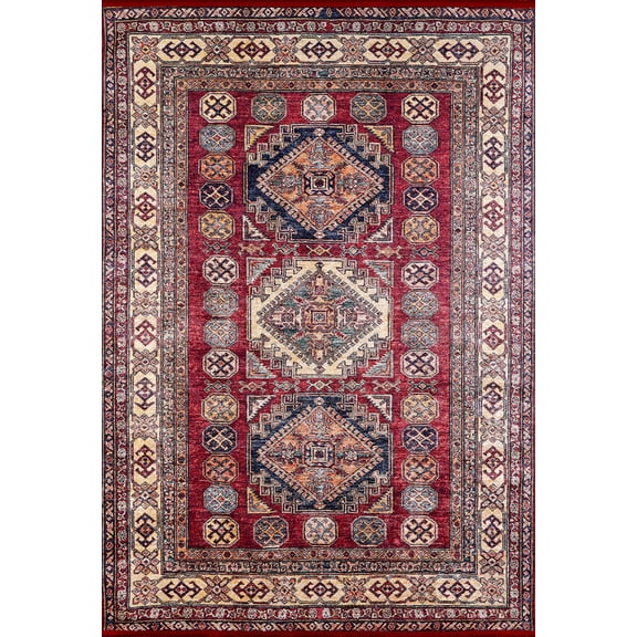 Miçurinsk Red Modern Polyester Area Rugs for Living Room Washable Rugs Boho Moroccan Area Rug Soft Geometric Bohemian Distressed Indoor Rug for Bedroom Dining Room Office Foldable Nonslip Rug