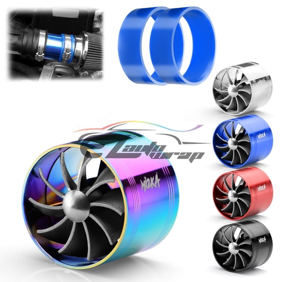 Mi2KA Turbine Air Intake Fuel Gas Saver Single Fan System Turbo 2.5"-3.0" Black