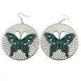 thumbnail image 1 of MiAmore Butterfly Dangle-Earrings Silver-Tone/Blue, 1 of 4