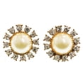 thumbnail image 1 of MiAmore Post-Earrings Gold-Tone/White, 1 of 4