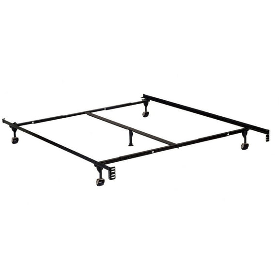 MiBasics Hagemen Metal Adjustable Bed Frame, Full/Queen, Black