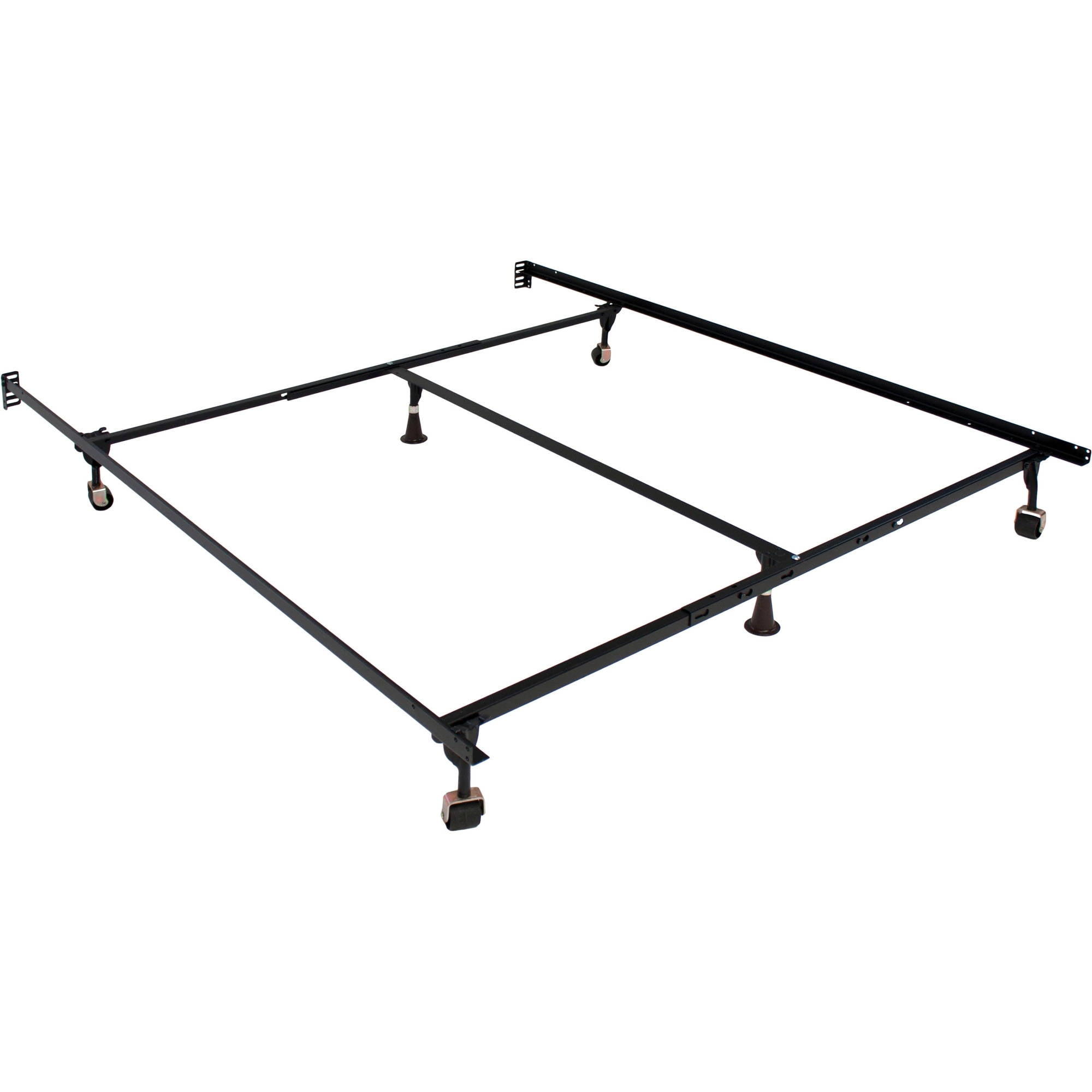MiBasics Hagemen Metal Adjustable Bed Frame, Queen/King, Black