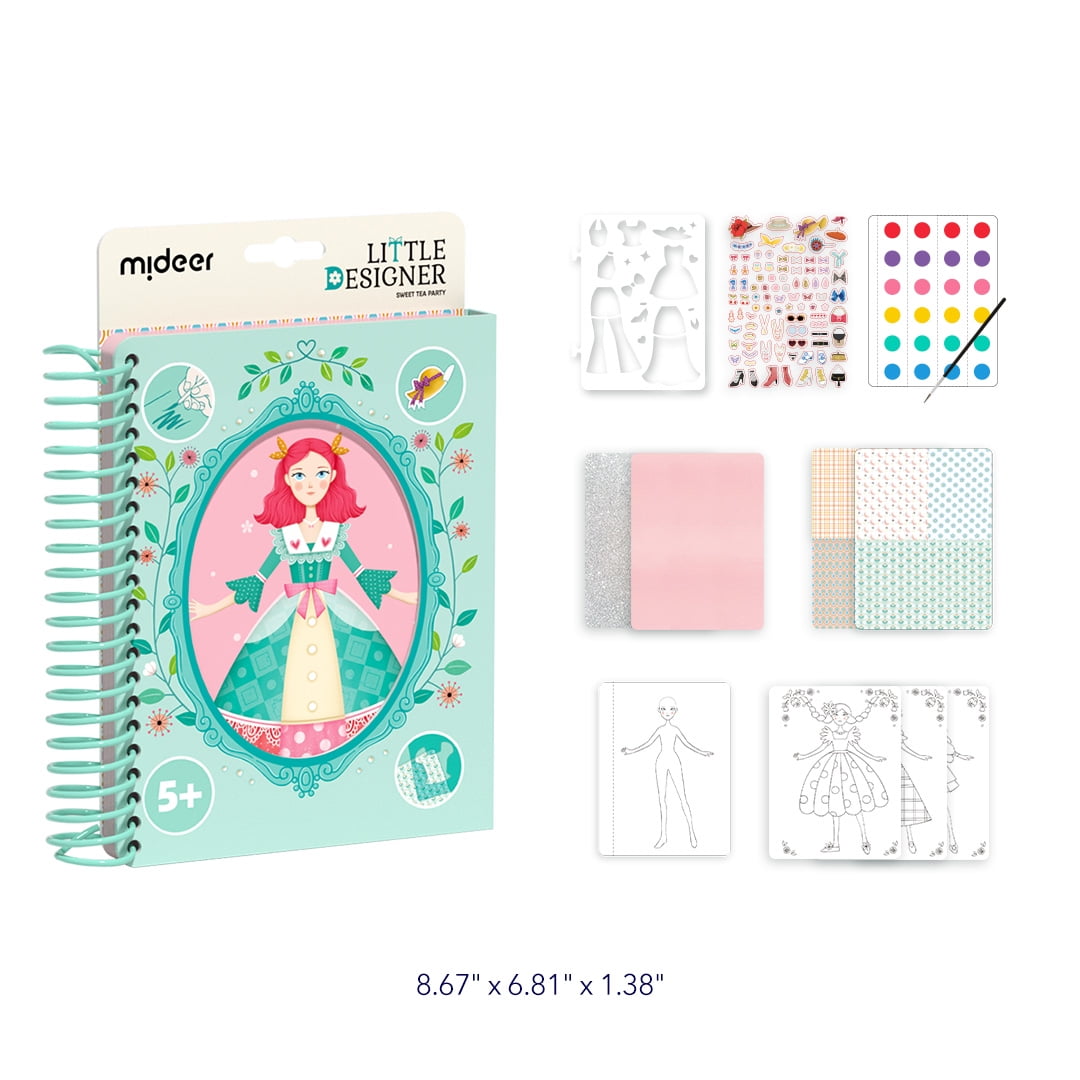 MiDeer Fashion Design Sketchbook with Watercolor Painting, Princess