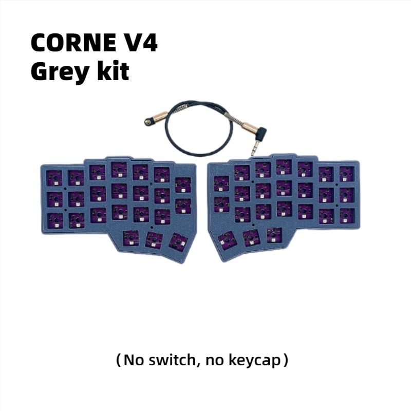 MiFuny CORNE V4 Split Keyboard Kit White No Carving Keycap Wired RGB Hot-swappable Support VIAL Left and Right Hand Split Keyboard