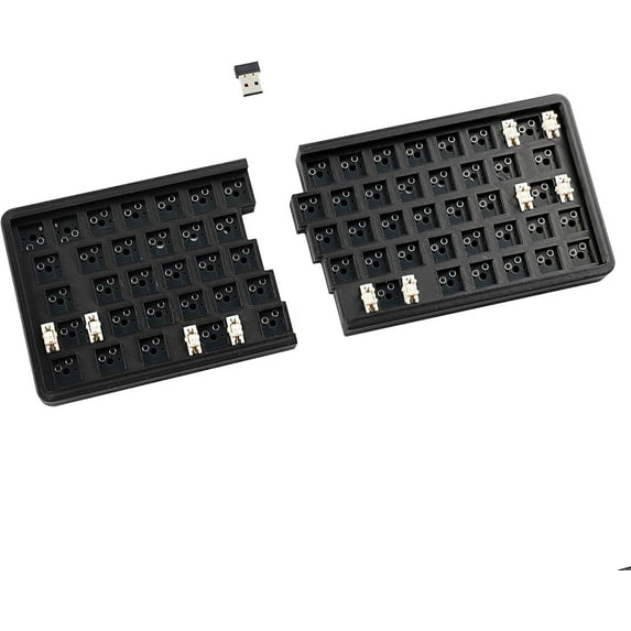 MiFuny W64 Wireless Split Keyboard 2.4Ghz 66 Keys Ergonomic Hotswappable 60% Layout 3D PLA Vial All Key Programmable Independent Gaming Keyboard Kit