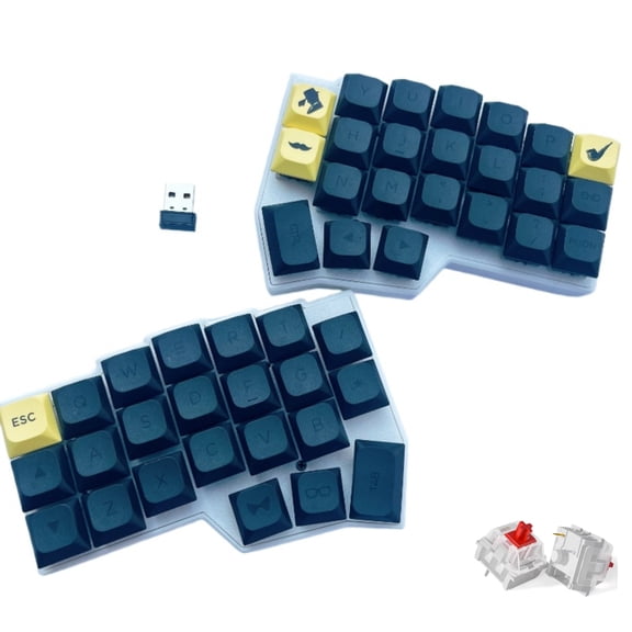 MiFuny WCORNE V4.1 Customize Wireless 2.4G Split Keyboards DIY Hot Swap Ergonomic Design Keyboard Accessory No Shaft Body and Keycap