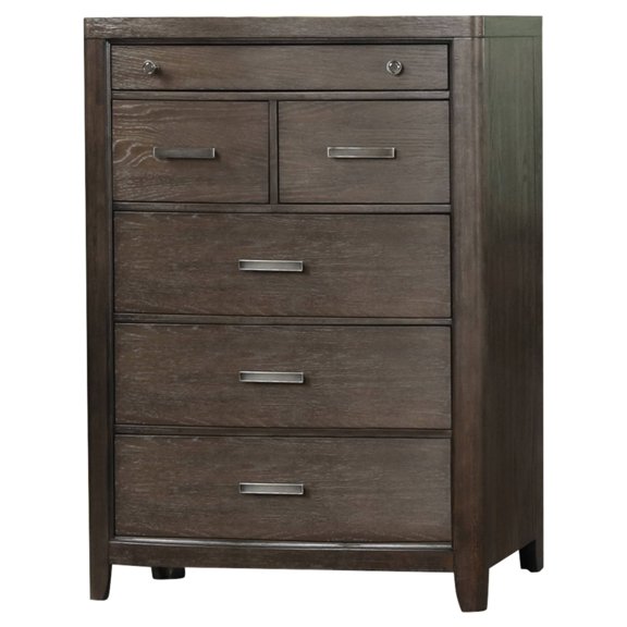 MiHowe Antique Brown Six Drawer Dresser with Cedar Lined Bottom Drawer for Bedroom