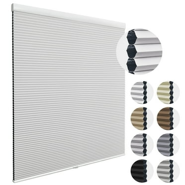 MiLin 100% Blackout Cordless Cellular Shades Cellular Blinds for Windows Heat Insulation UV Protection Honeycomb Design Blinds and Shades Room Darkening Shades (Blackout White, 12" W X 48" H)
