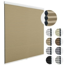 MiLin 100% Blackout Cordless Cellular Shades Cellular Blinds for Windows Heat Insulation UV Protection Honeycomb Design Blinds and Shades Room Darkening Shades (Blackout Coffee, 12" W X 48" H)