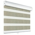 thumbnail image 1 of MiLin Cordless Blackout Zebra Blinds, Light Control Shading Privacy Dual Layer Roller Window Shades and Blinds, Day and Night Blinds Fast Delivery Custom (Blackout Linen, 33" W X 48" H), 1 of 6
