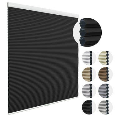MiLin Cordless Cellular Shades Cellular Blinds for Windows Light Filtering Honeycomb Design Blinds and Shades Noise Reduction Shades for Home Offices (Light Filtering Black, 12" W X 48" H)