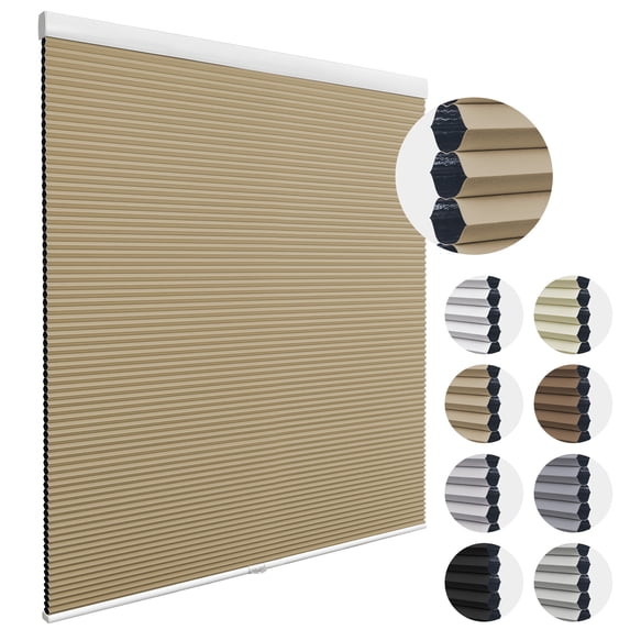 MiLin Cordless Cellular Shades Cellular Blinds for Windows Light Filtering Honeycomb Design Blinds and Shades Noise Reduction Shades for Home Offices (Light Filtering Coffee, 10" W X 78" H)