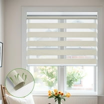 MiLin Cordless Zebra Blinds Blackout Zebra Windows Shades Dual Layer Free-Stop Roller Shades Privacy Reduce Noise Zebra Shades for Indoor Windows (90% Blackout Apricot, 25 1/2" W X 48" H)