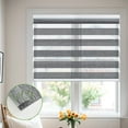 thumbnail image 1 of MiLin Cordless Zebra Blinds Light Filtering Zebra Windows Shades Dual Layer Free-Stop Roller Shades Privacy Reduce Noise Zebra Shades for Indoor Windows (Light Filtering Black, 48 1/2" W X 48" H), 1 of 7